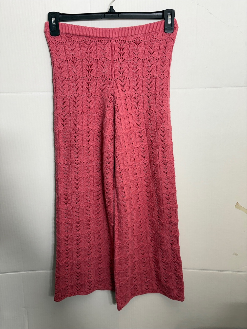Mango Kids Ribbed Knit Pants in Carmine Pink STRAIGHT CROCHET PANTS 6350